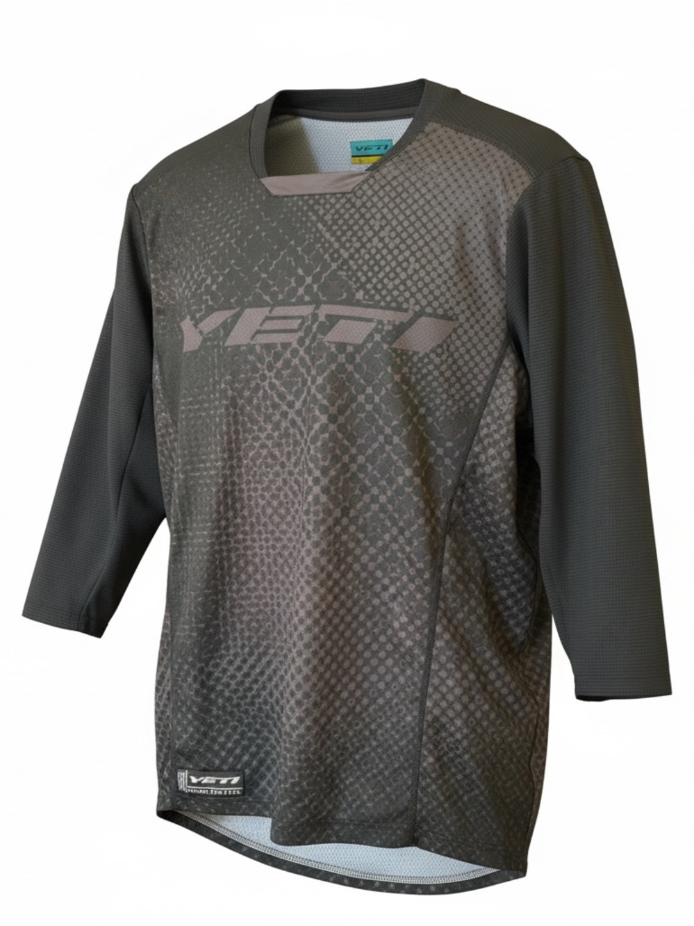 Yeti Grey Men's 3/4 Sleeve Bike Racing Performance Shirt Size L